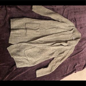 Gray cardigan sweater